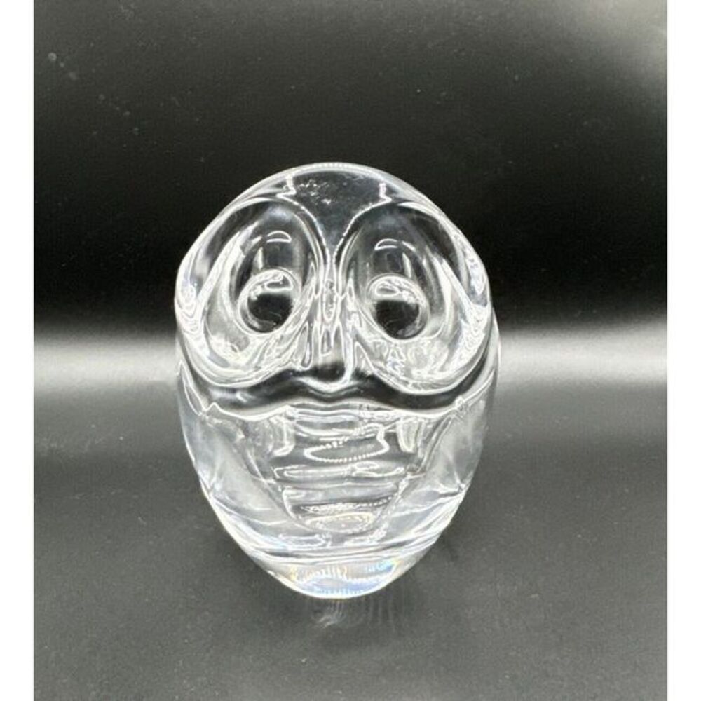 Art Vannes France Crystal Owl Votive/Tealight‎ Candle Holder Signed